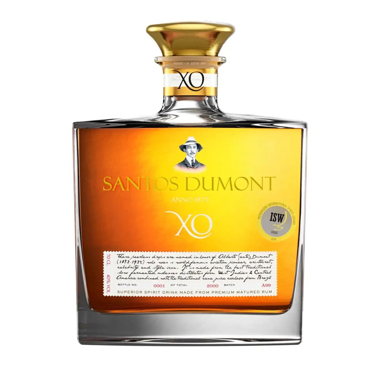 Santos Dumont XO Rum, 70 Cl - Alc. 40% Vol. - Image 1